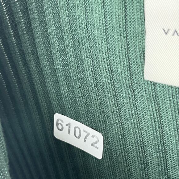 VARLEY Napier Sweater M Fitted Polo 1/4 Zip Ribbed Cotton Blend Green - Picture 15 of 15